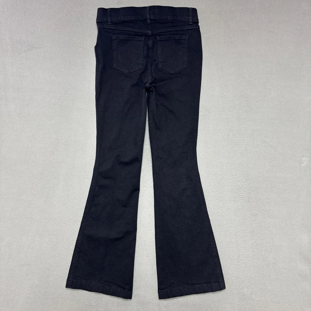 Spanx Flare Jeans Women M 30x31 Black Pull On Stretch Quiet Luxury Comfort Denim